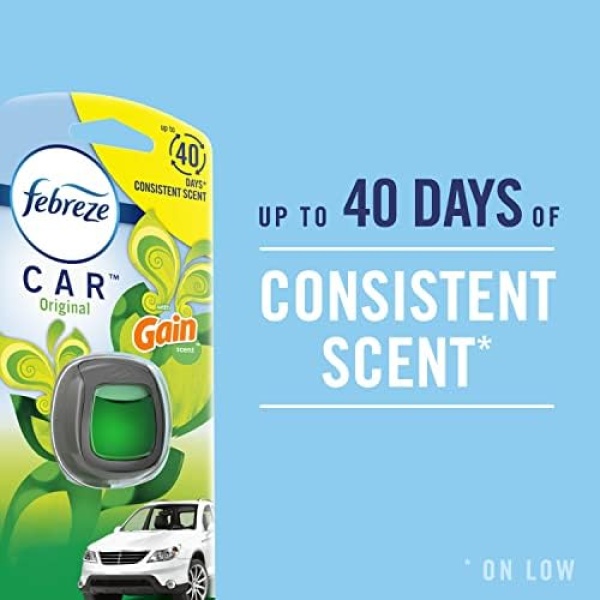 Febreze Car Air Freshener Vent Clip Downy April Fresh Scent, 06 oz. Car Vent - Image 4
