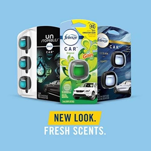 Febreze Car Air Freshener Vent Clip Downy April Fresh Scent, 06 oz. Car Vent - Image 9