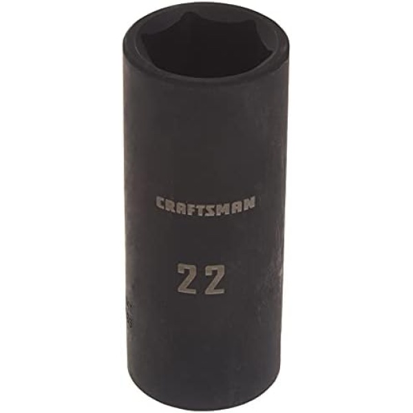 CRAFTSMAN Deep Impact Socket, Metric, 1/2-Inch Drive, 22mm (CMMT16085)