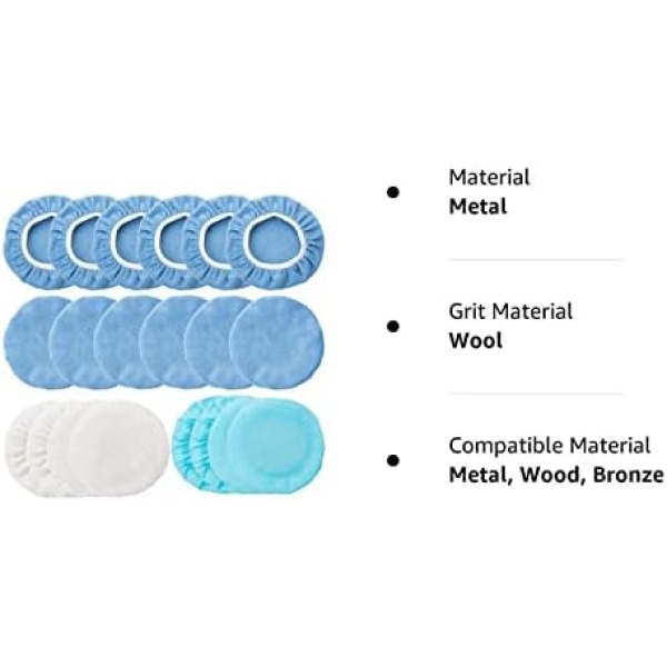 20 Pieces 9 to 10 Inches Buffer Pads Car Polisher Bonnet Orbital Buffer Bonnets - Image 8