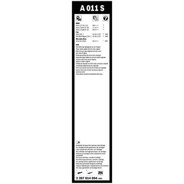 Bosch Wiper Blade Aerotwin A011S, Length: 550mm/450mm − Set of Front Wiper - Image 4