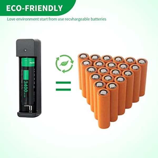 18650 Battery Charger Set, 3.7V Rechargeable Flat-top Battery for Flashlights - Image 3