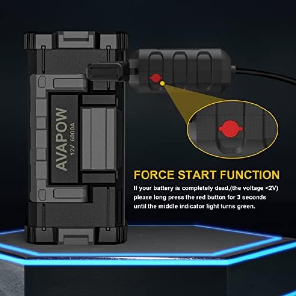 AVAPOW 6000A Car Battery Jump Starter(for All Gas or up to 12L Diesel) - Image 4