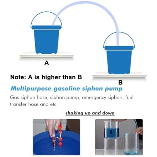 A ABIGAIL Gas Siphon Hose Pump Shaker Siphon for Gasoline Fuel Transfer Safe - Image 3