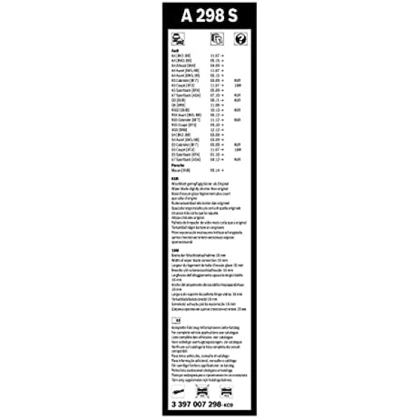 Bosch Wiper Blade Aerotwin A298S, Length: 600mm/500mm − Set of Front Wiper - Image 3