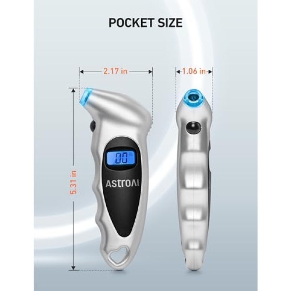 AstroAI Digital Tire Pressure Gauge 150 PSI 4 Settings for Car Truck Bicycle - Image 5