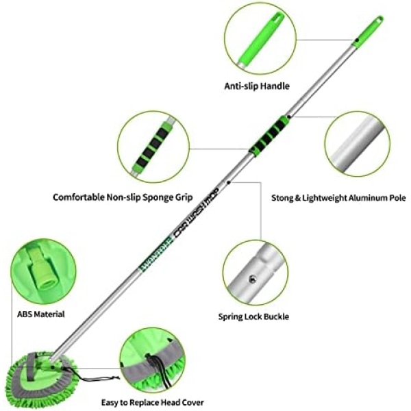 Wontolf 62'' Car Wash Brush with Long Handle Chenille Microfiber Car Wash Mop - Image 7