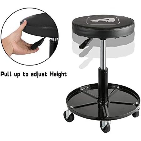 Aain LT2A Heavy-Duty Adjustable Mechanic's Roller Seat Adjustable Rolling Stool - Image 4