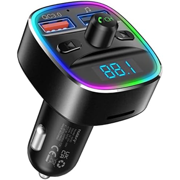 Nulaxy Bluetooth FM Transmitter for Car, Upgraded QC3.0 & 5V/1A Dual USB Charger - Image 8