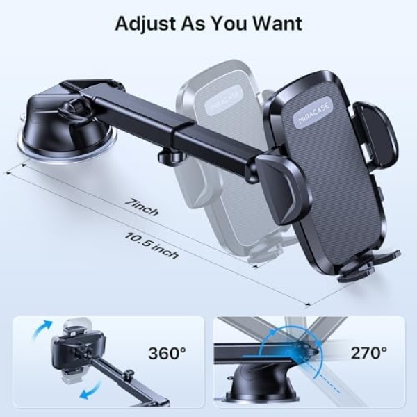 Miracase Car Phone Mount, [Upgraded Strong Military Grade Suction Cup] - Image 6