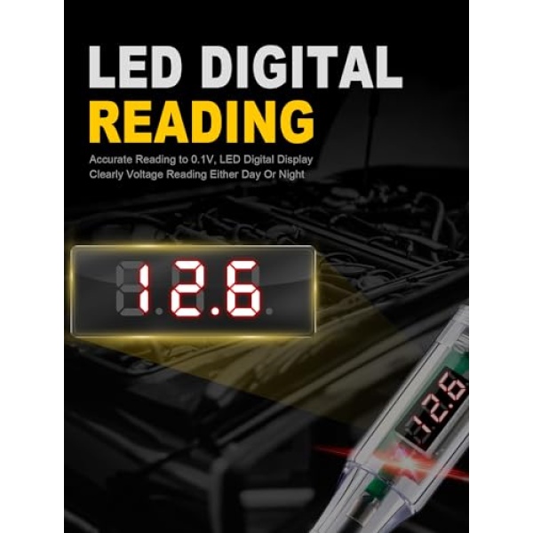 WINAMOO Test Light Automotive 5-90V Digital LED Circuit Tester - Image 3