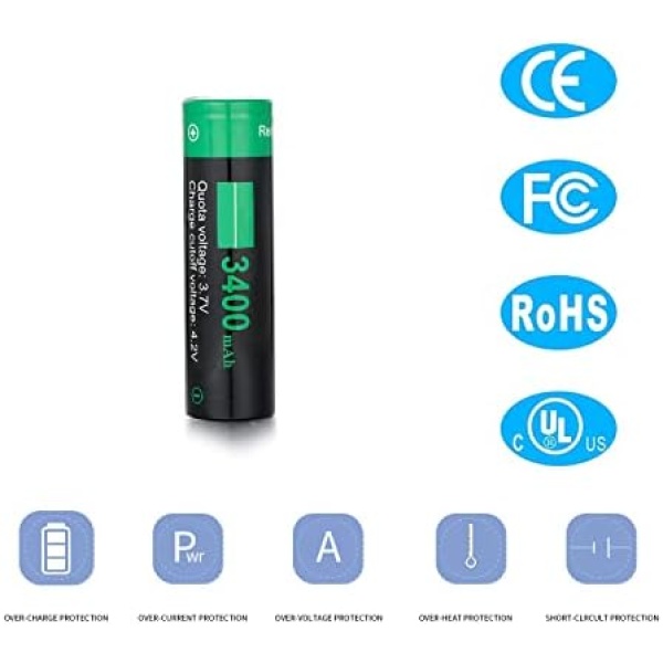 18650 Battery Charger Set, 3.7V Rechargeable Flat-top Battery for Flashlights - Image 4