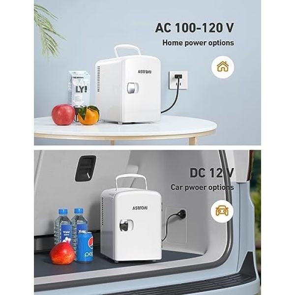 AstroAI Mini Fridge, 4 Liter/6 Can AC/DC Portable Thermoelectric Cooler - Image 8