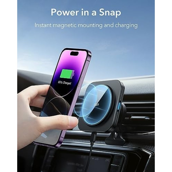 ESR Fits Magsafe Car Mount Charger 15W, Compatible with Magsafe Car Charger - Image 2
