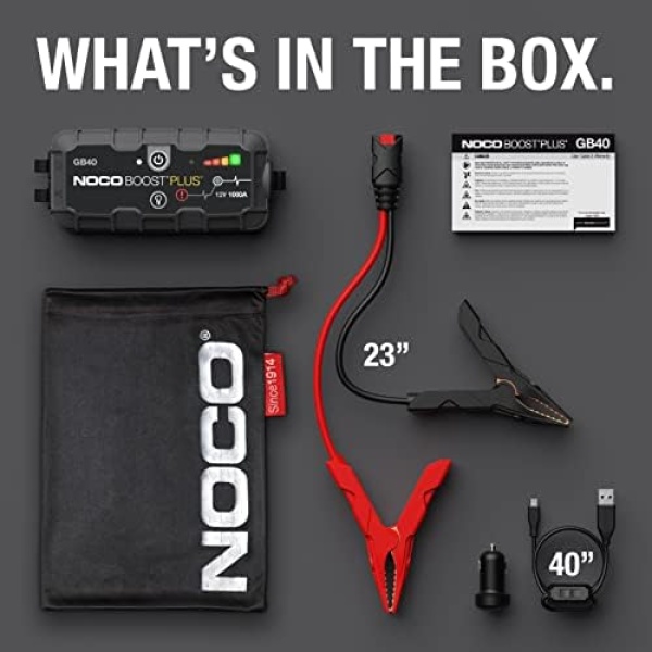 NOCO Boost Plus GB40 1000 Amp 12-Volt UltraSafe Lithium Jump Starter Box - Image 6