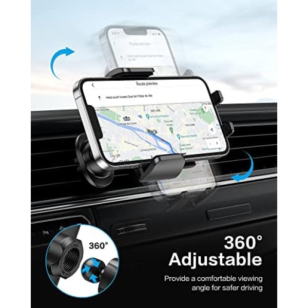 OMOTON Car Phone Holder, Air Vent 360°Rotation Universal Car Phone Mount Cradle - Image 5
