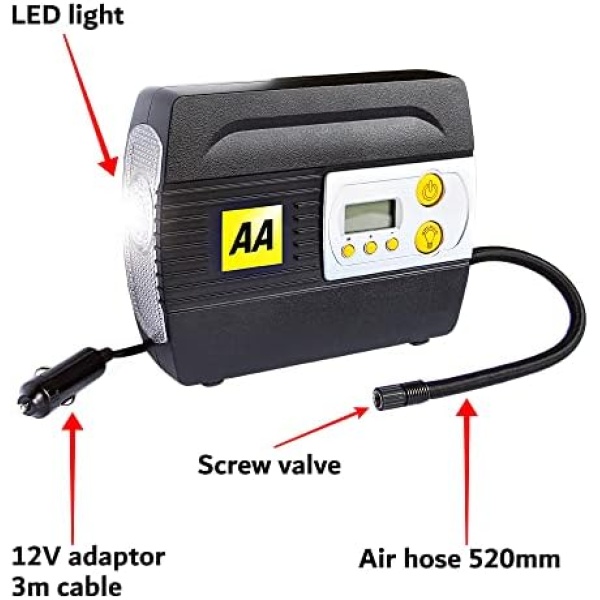 AA 12V Digital Tyre Inflator AA5502 – For Cars Other Vehicles Inflatables - Image 5