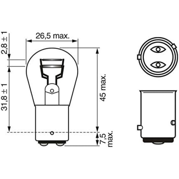 Bosch 566 (P21/4W) Original equipment Car Light Bulbs - 12 V 21/4 W BAZ15d - Image 5