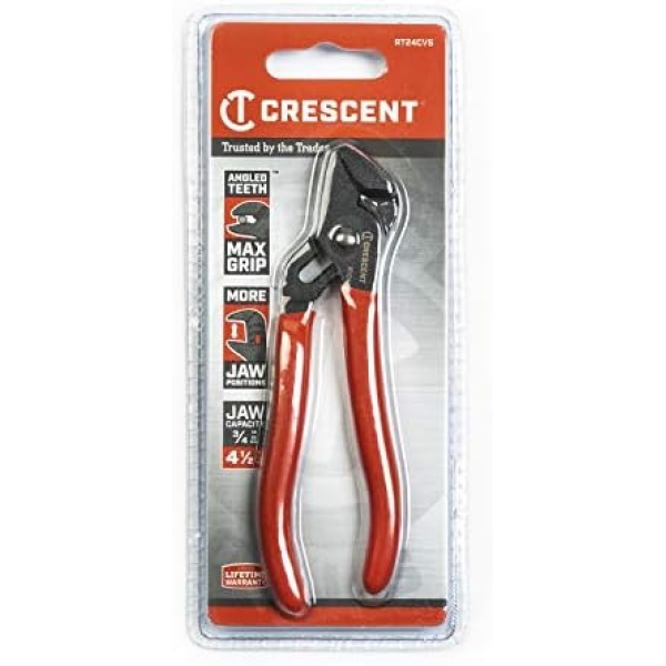 Crescent 4-1/2" Mini Straight-Jaw Dipped Handle Tongue and Groove Pliers - Image 9
