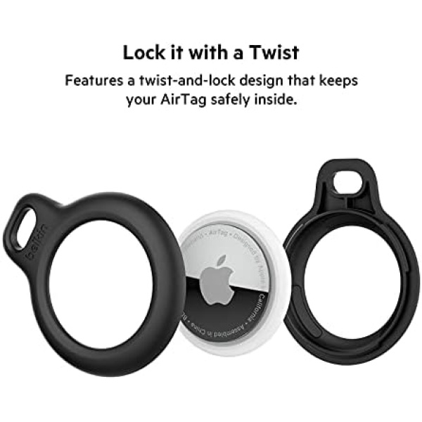 Belkin Apple AirTag Secure Holder with Key Ring - Durable Scratch Resistant Case - Image 2