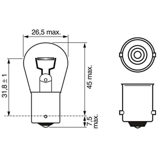 Bosch P21W (382) Pure Light Car Light Bulbs - 12 V 21 W BA15s - 2 Bulbs - Image 4