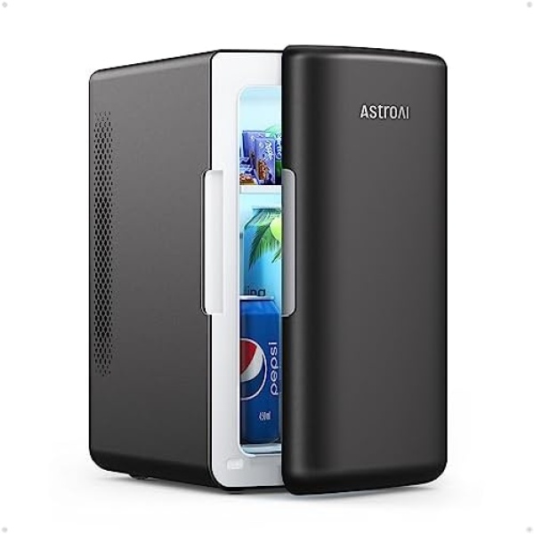 AstroAI Mini Fridge 2.0, 6 Liter/8 Cans Skincare Fridge 110V AC/ 12V DC Portable