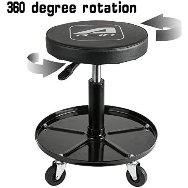 Aain LT2A Heavy-Duty Adjustable Mechanic's Roller Seat Adjustable Rolling Stool - Image 3