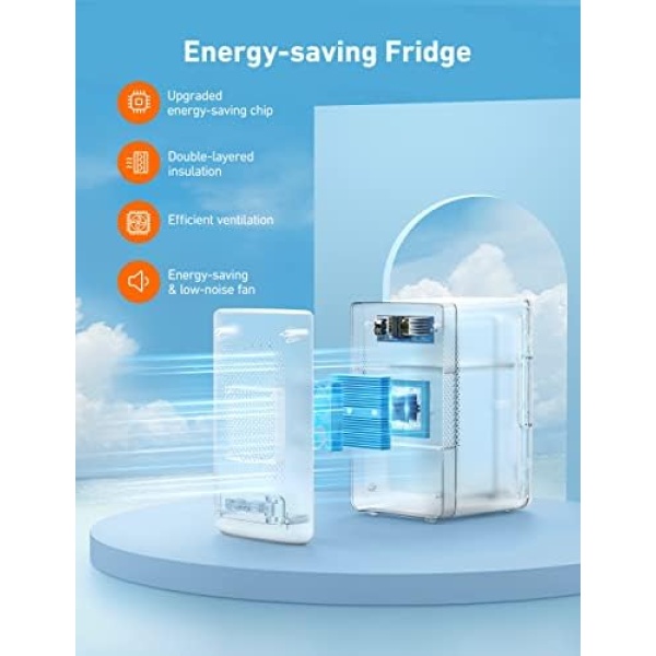 AstroAI Mini Fridge 2.0, 6 Liter/8 Cans Skincare Fridge 110V AC/ 12V DC Portable - Image 6