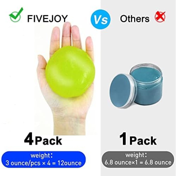 FiveJoy Car Cleaning Gels, 4-Pack Universal Auto Detailing Tools Car Interior - Image 5