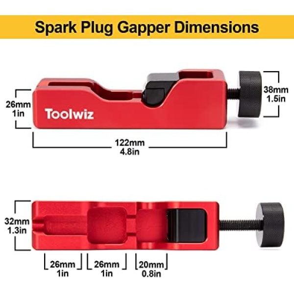 Toolwiz Spark Plug Gap Tool, Spark Plug Gapping Tool with 32 Blade Steel Feeler - Image 7