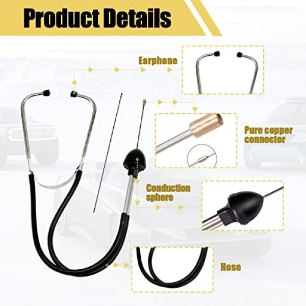 Mechanic Stethoscope, Automotive Engine Diagnostic Sensitive Hearing Tool - Image 4