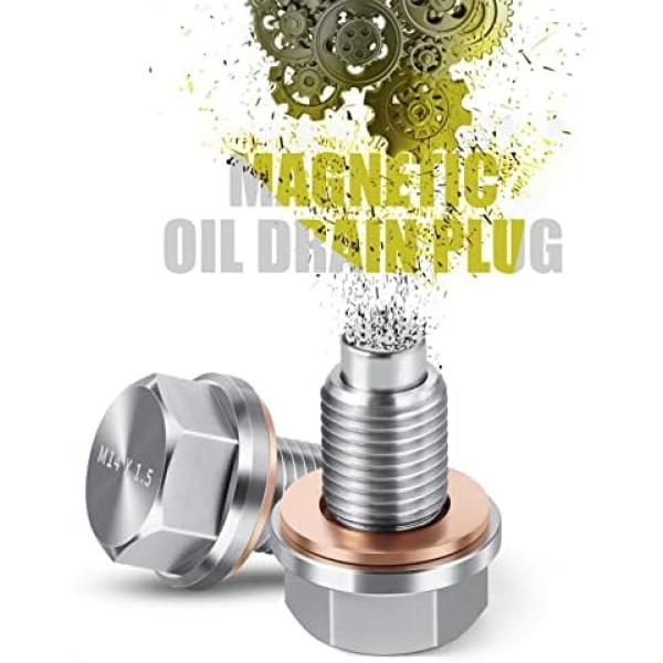 M14 x1.5 Magnetic Oil Drain Plug Stainless Steel Oil Pan Drain Bolt - Image 2