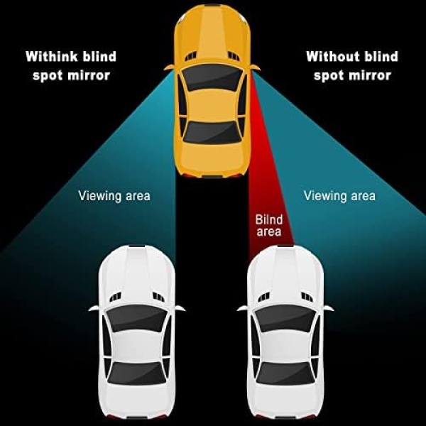 4 Pieces Fan-Shaped Automobile Rear Blind Spot Mirror, 360 Degree Rotating - Image 5