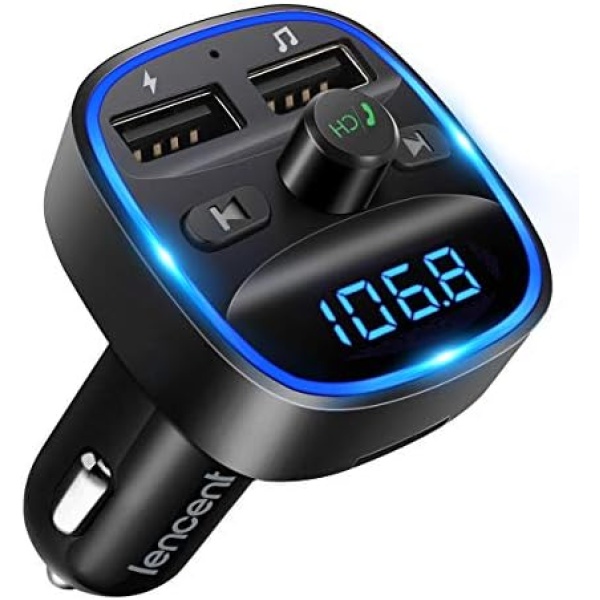 LENCENT FM Transmitter, Bluetooth FM Transmitter Wireless Radio Adapter Car Kit