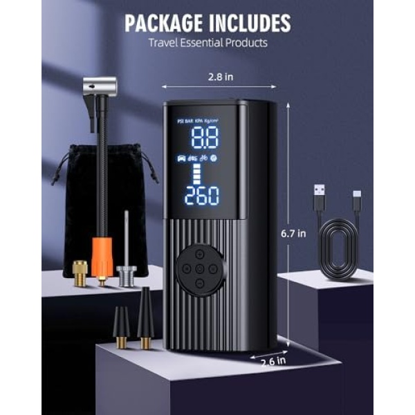 Hafuloky Tire Inflator Portable Air Compressor - 180PSI & 20000mAh Portable Air - Image 8