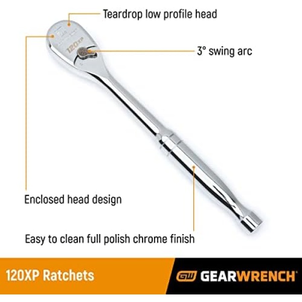 GEARWRENCH 51 Pc. 1/4 Inch Drive 6 Pt. 120XP Mechanics Tool Set, Standard - Image 3
