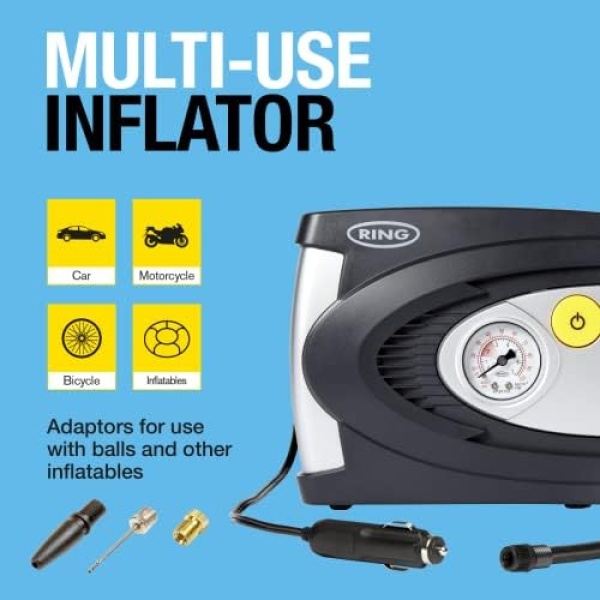 Ring Automotive - RAC610 12v electric tyre inflator air compressor car pump - Image 5