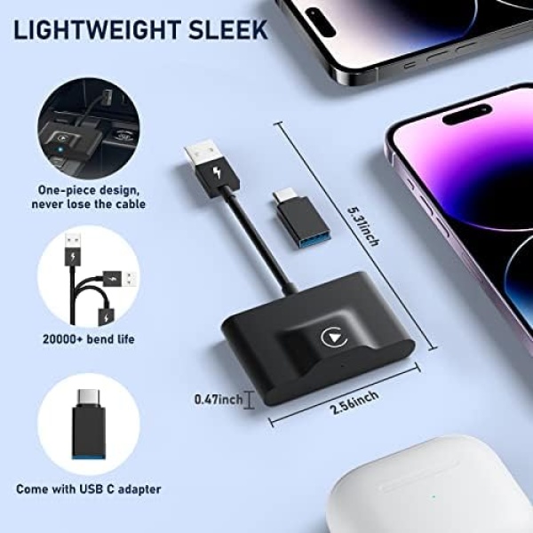 Teeran CarPlay Wireless Adapter for Factory Wired CarPlay 2023 Upgrade Plug - Image 7