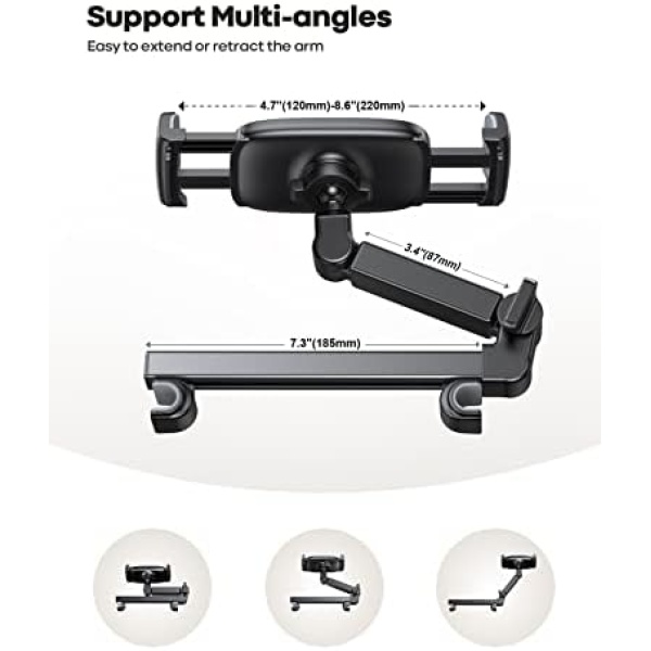 Lamicall Car Headrest Tablet Holder - [Extension Arm] 2023 Adjustable Tablet Car - Image 5