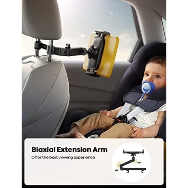Lamicall Car Headrest Tablet Holder - [Extension Arm] 2023 Adjustable Tablet Car - Image 2