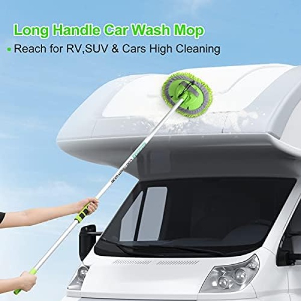 Wontolf 62'' Car Wash Brush with Long Handle Chenille Microfiber Car Wash Mop - Image 2