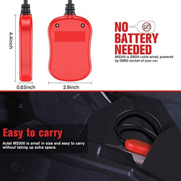 Autel MS300 OBD2 Scanner Code Reader, Turn Off Check Engine Light, Read & Erase - Image 8