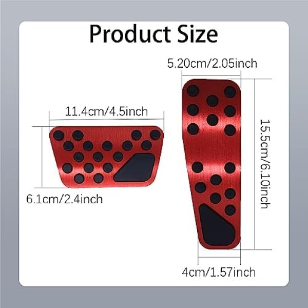Auto Aluminum Pedal Covers, Auto No Drilling Accelerator Pedal Covers, Anti-Slip - Image 2