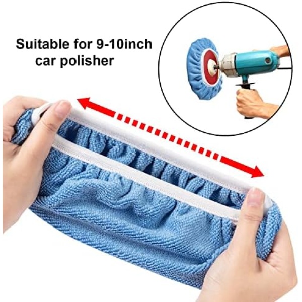 20 Pieces 9 to 10 Inches Buffer Pads Car Polisher Bonnet Orbital Buffer Bonnets - Image 5