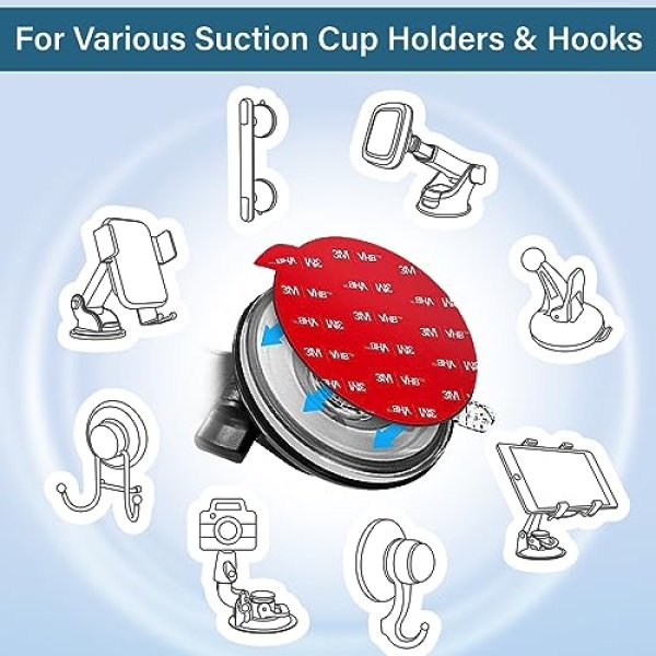 volport Sticky Adhesive Replacement for Dashboard Suction Cup Mount, 80mm - Image 2