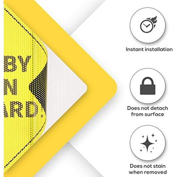 Baby On Board Sticker Sign - Essential for Cars - 5" by 5" - Bright Yellow and - Image 9