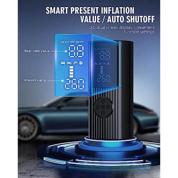 Hafuloky Tire Inflator Portable Air Compressor - 180PSI & 20000mAh Portable Air - Image 5