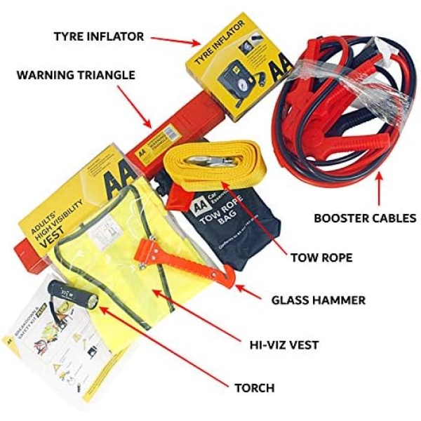 AA Vehicle Breakdown Safety Kit Plus AA5618 – Tyre Inflator, Warning Triangle - Image 6