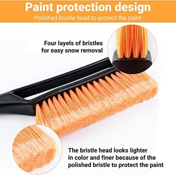 AstroAI 2 Pack 27" Snow Brush and Detachable Deluxe Ice Scraper with Ergonomic - Image 8