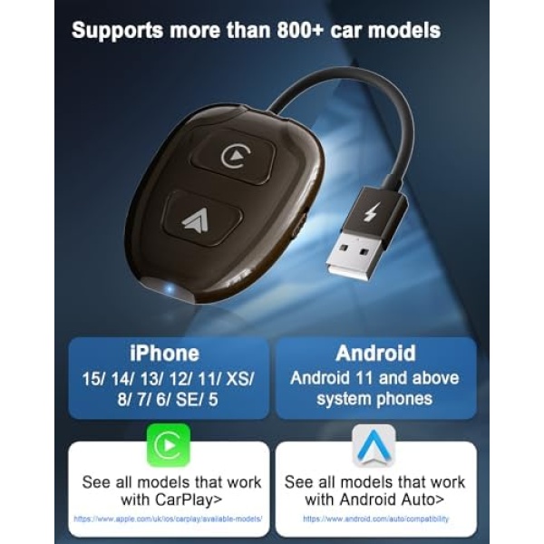 LXJADAP 2-in-1 Wireless CarPlay Adapter & Android Auto Wireless Car - Image 6